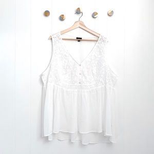Torrid Chiffon Embroidered Peplum Tank White | 3